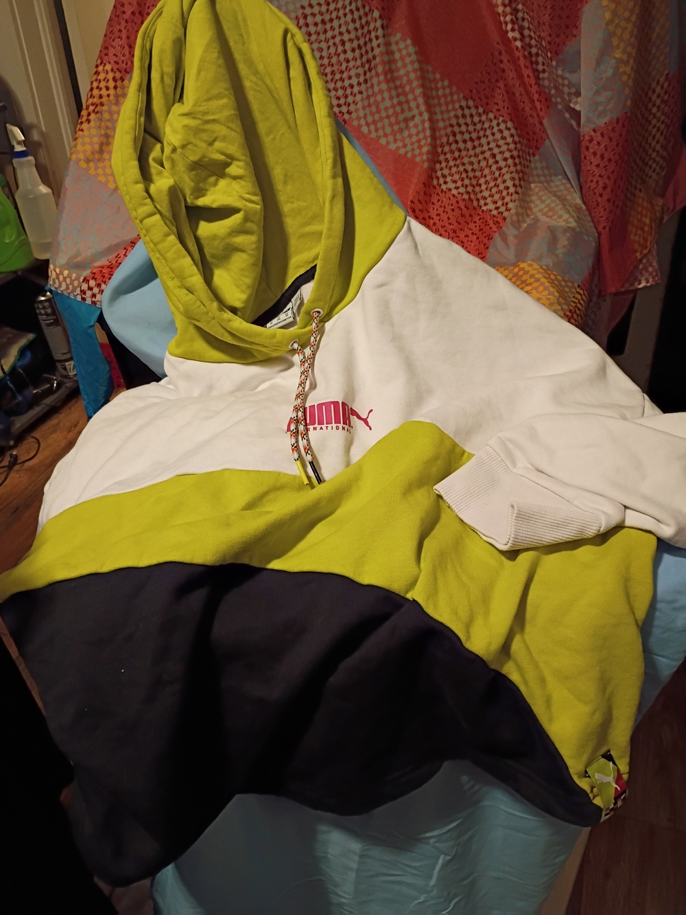 PUMA Women's Colorblock Hoodie Jacket - Lime/White/Black